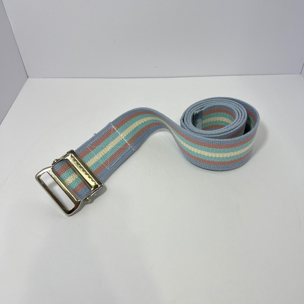 Pastel Stripe Canvas Belt Webbing 54" Cotton Preppy Golf Retro DeRoyal Gait Belt